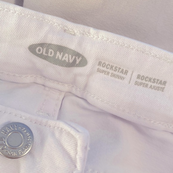 Mid Rise Old Navy Rockstar White Jeans - Picture 1 of 4